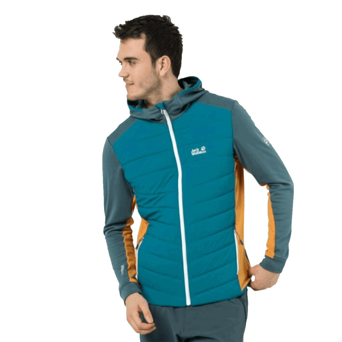 Puffer jakke Jack Wolfskin CROSSING PEAK Padded Hooded Jacket Flerfarvet | 1708912-1065, 0