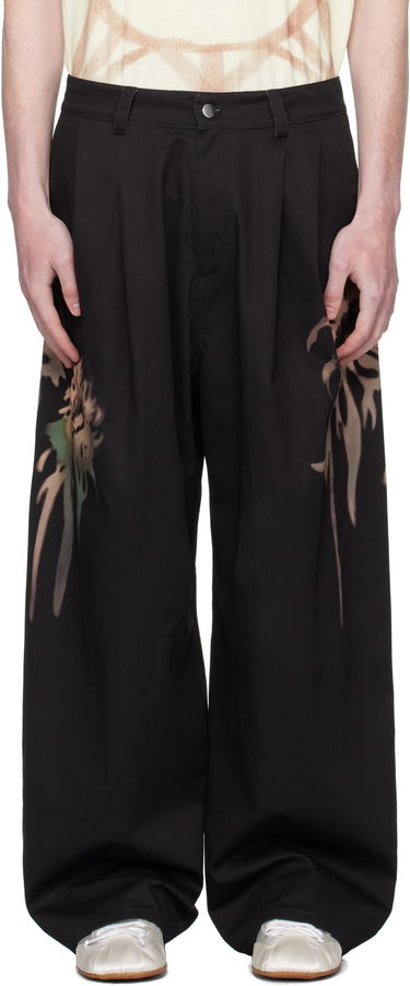 Bukser Collina Strada Collina Strada Catchfly Pleated Printed Trousers Sort | XX6042-B, 0