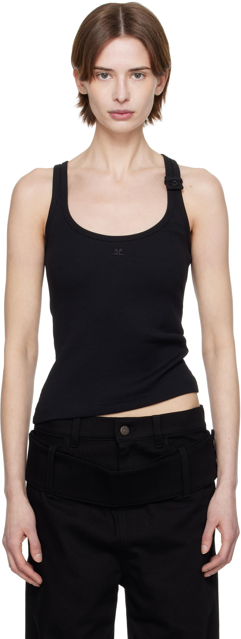 Tanktop Courrèges Courrèges 90's Rib Tank Top Sort | 125JDE123JS0194