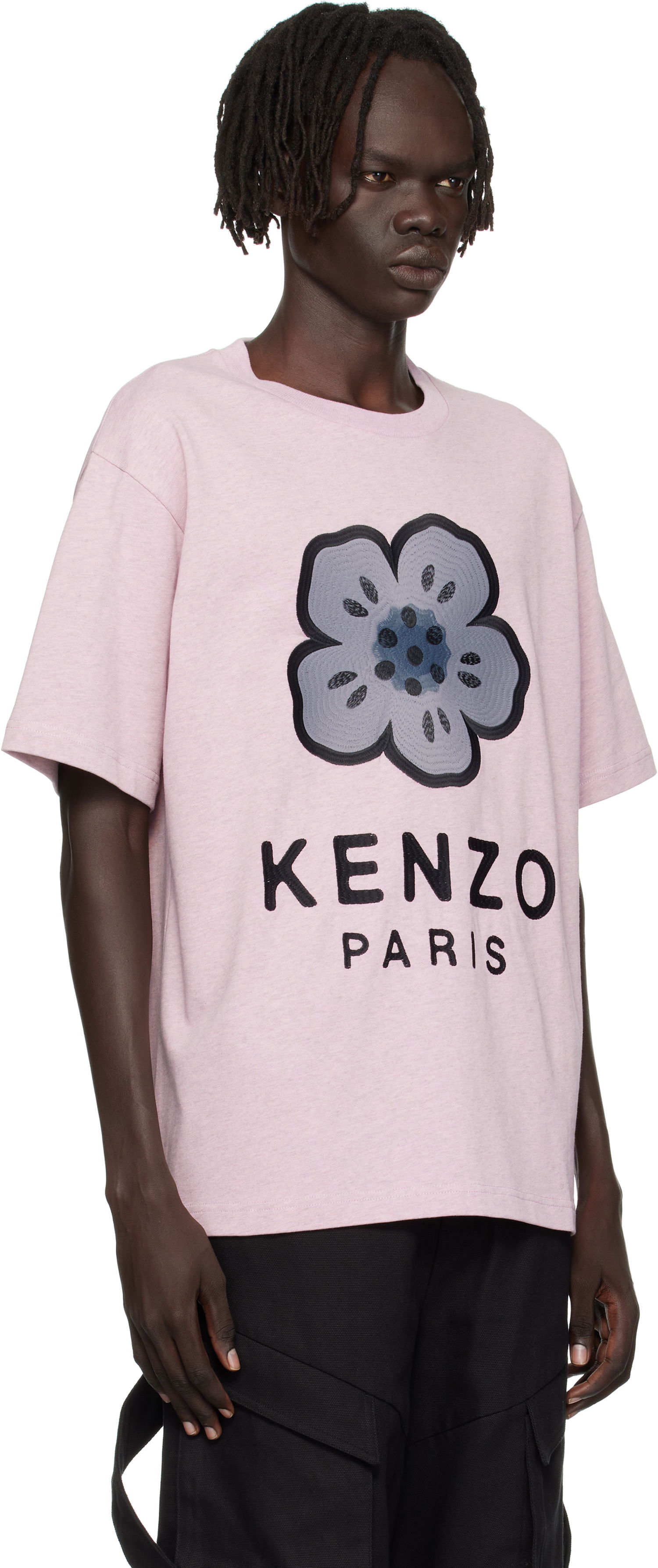 T-shirt KENZO Kenzo Paris 'Boke Flower' Embroidered Oversized T-Shirt Lyserød | FF65TS4574SI, 1