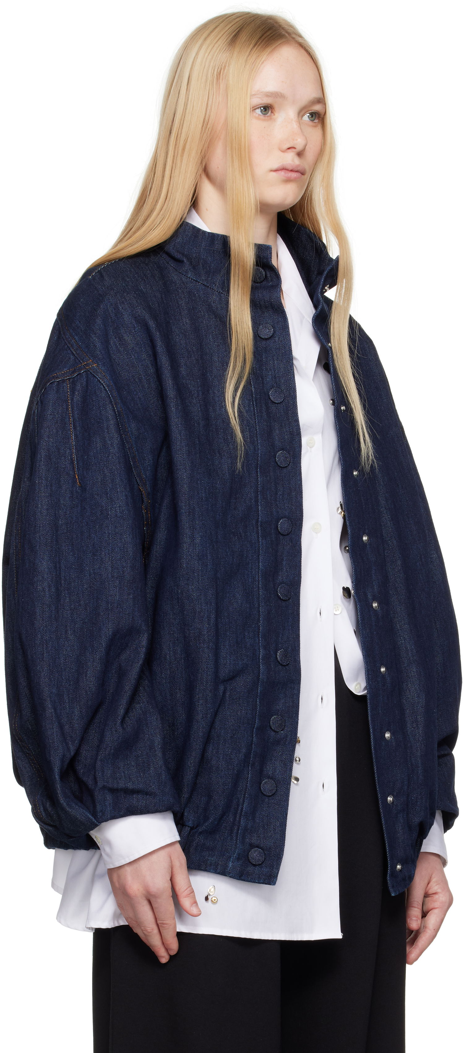 Jakke Dries Van Noten Dries Van Noten Press-Stud Denim Jacket Blå | 251-010513-1552, 1