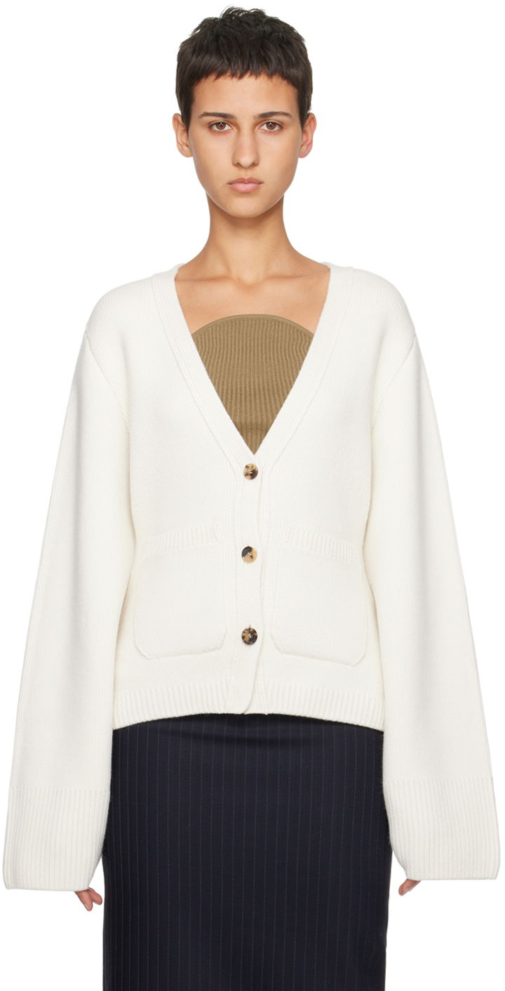 Sweater Khaite Off-White 'The Scarlet' Cardigan Hvid | 8267600