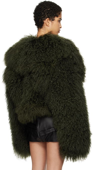 Jakke The Attico Attico Cropped Shearling Jacket Grøn | 250WCB00081 LBT044AA, 2