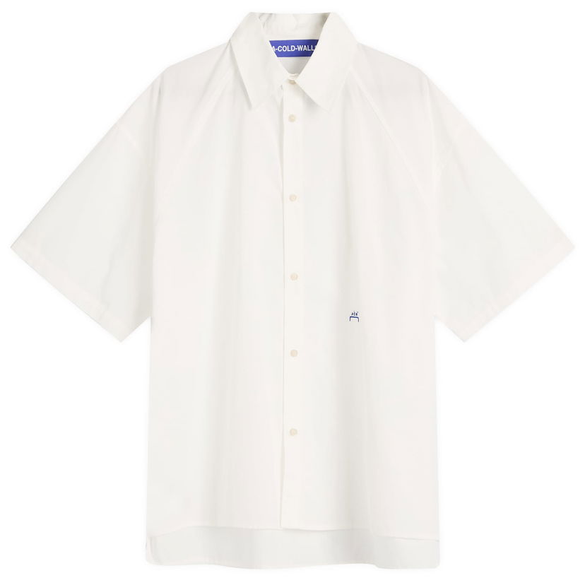 Skjorte A-COLD-WALL* A-COLD-WALL* Millbank Short Sleeve Shirt, Size Large Hvid | ACWMSH160-WHT