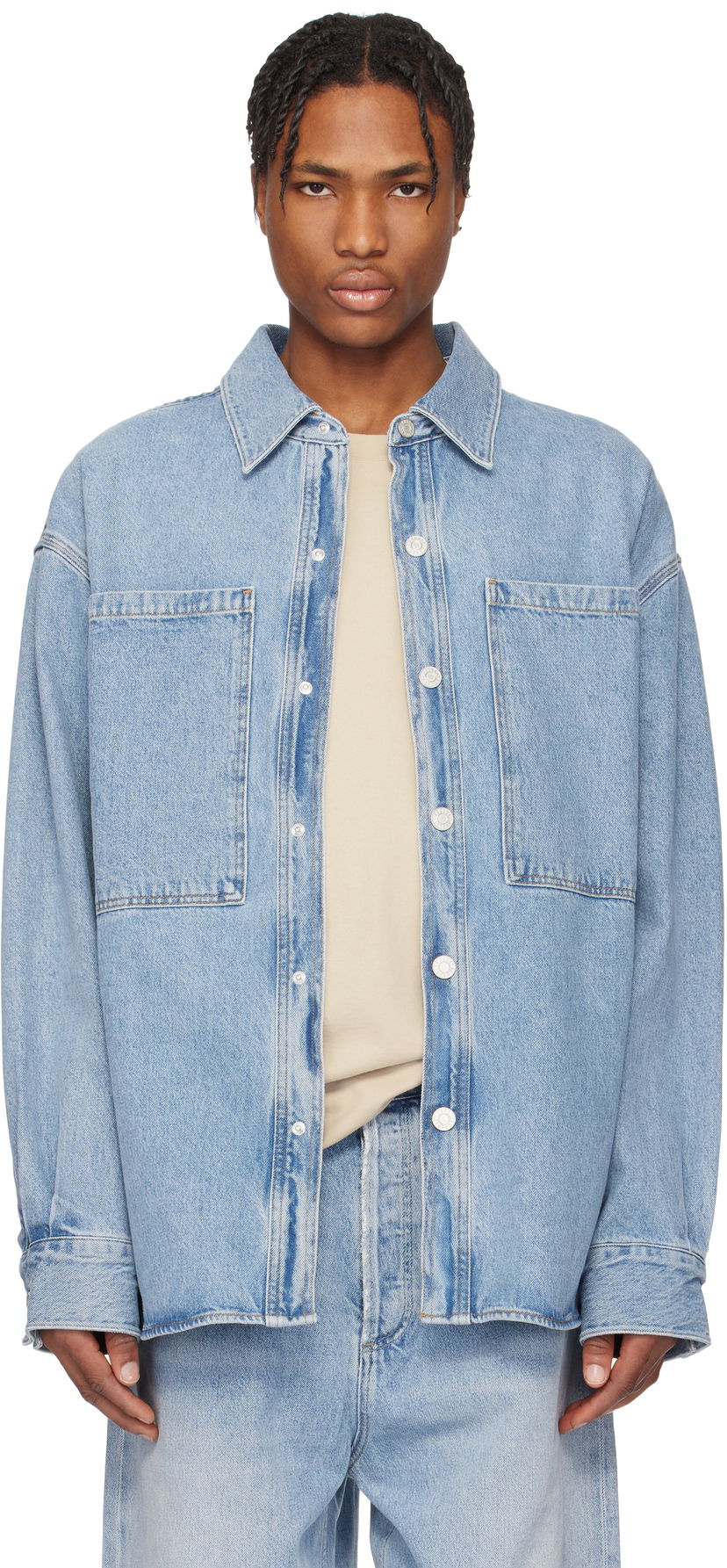 Skjorte AGOLDE AGOLDE Atticus Denim Jacket Blå | A4031B-1206