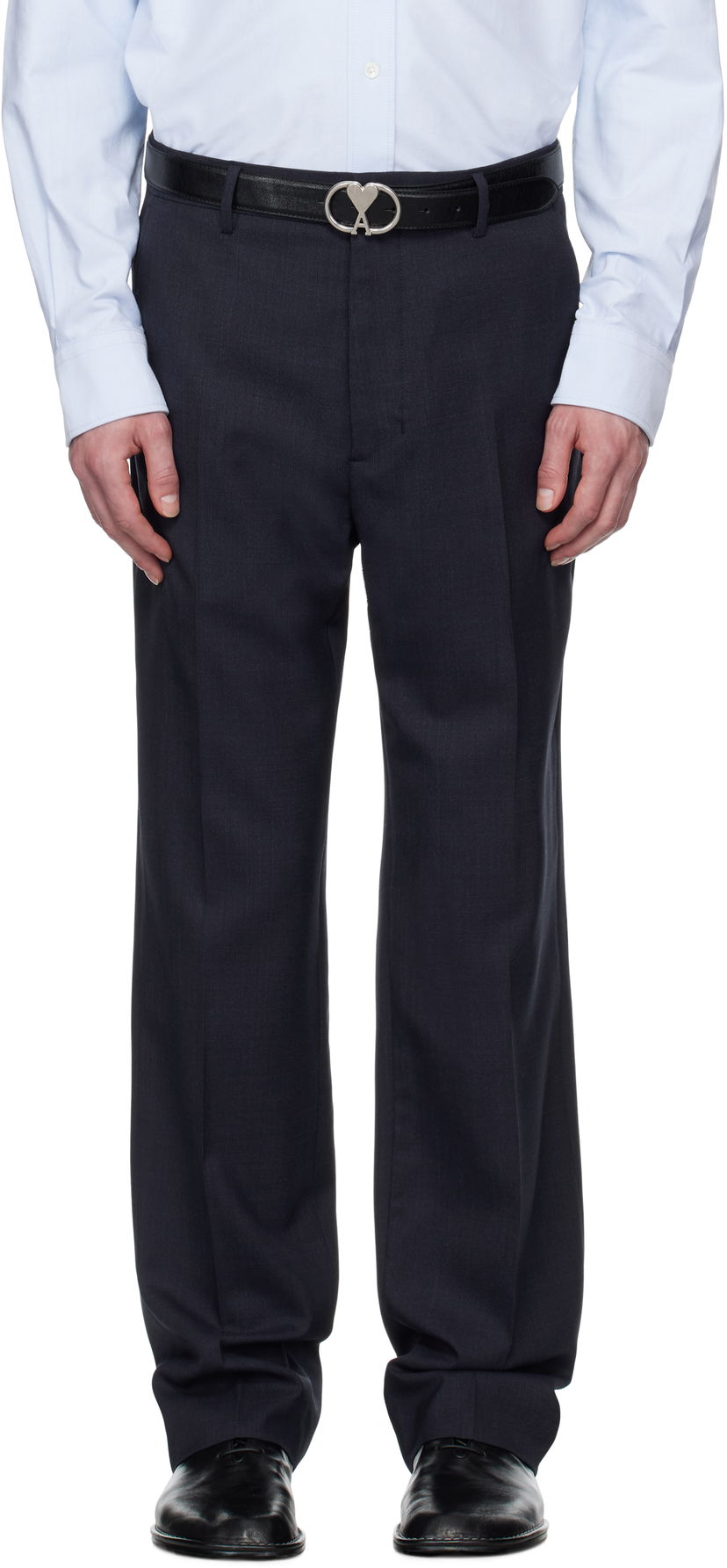 Bukser AMI AMI Paris Straight Fit Trousers Mørkeblå | HTR506.WV0043