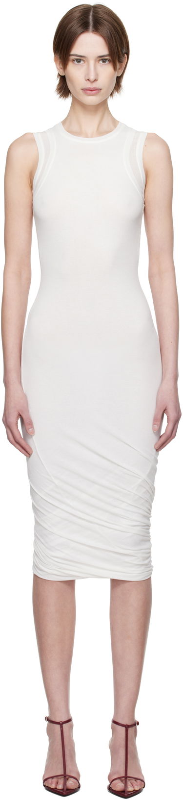 Kjole Jil Sander Jil Sander Sleeveless Twisted Midi Dress Hvid | J02CT0505_J20249, 0