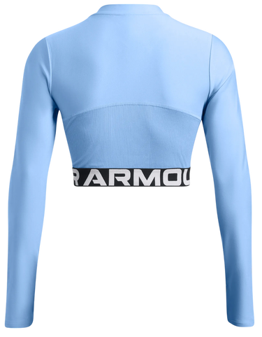 Crop top Under Armour HeatGear Rib 1/4 Zip Long Sleeve Blå | 1388692-465, 2