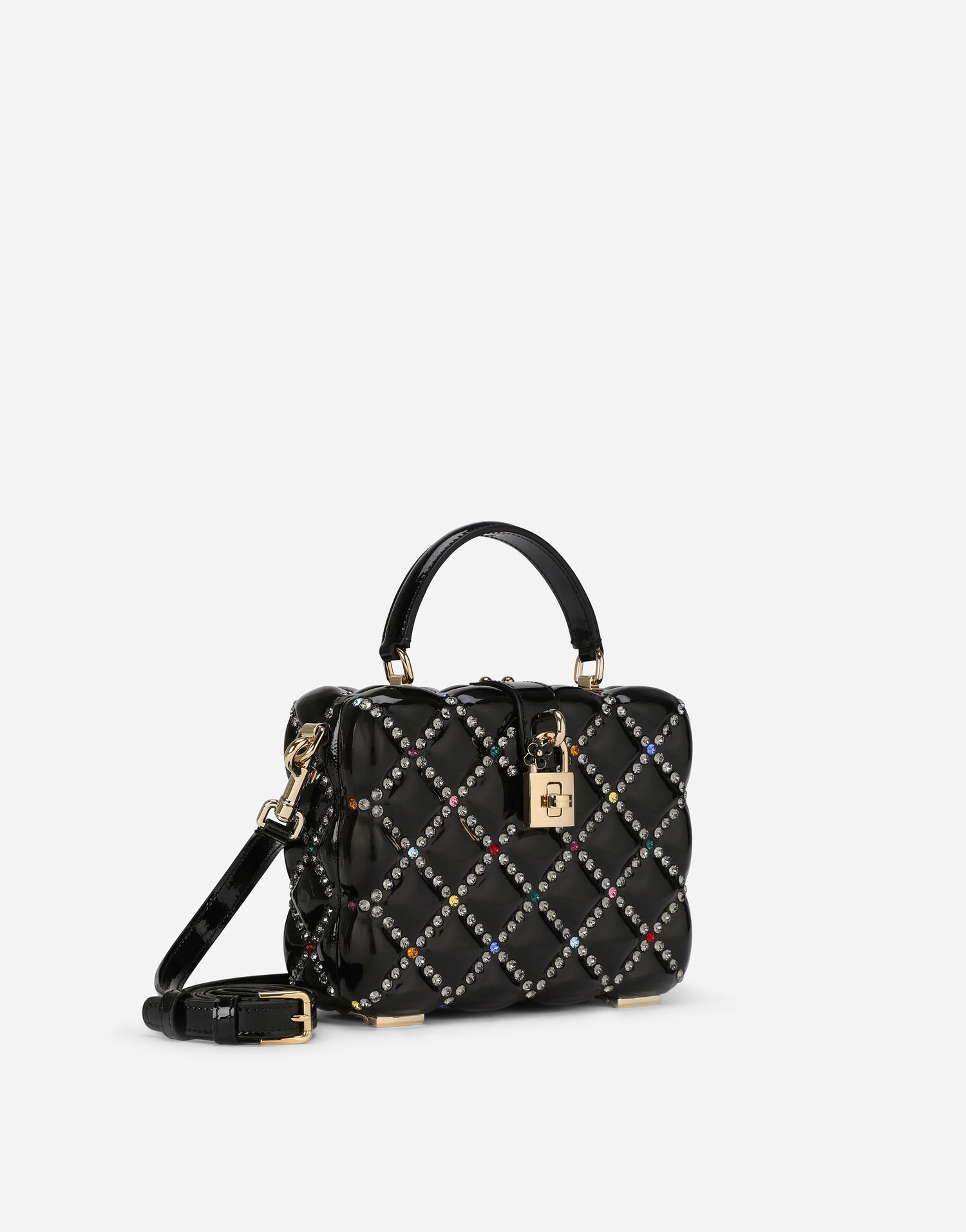 Håndtaske Dolce & Gabbana Dolce & Gabbana Dolce Box Bag With Rhinestones Sort | BB5970AY2298S574, 1