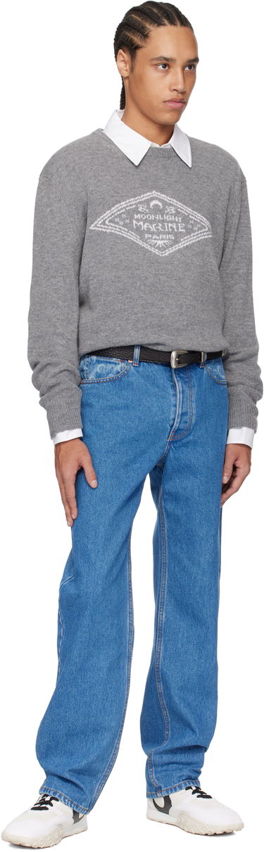 Sweater Marine Serre Marine Serre Wool Knit Crewneck Sweater Grå | MTK004A CKNI0531, 3
