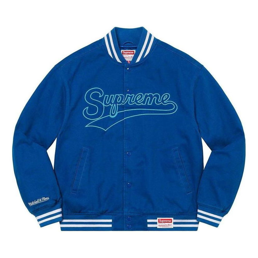 Bomberjakke Supreme Mitchell & Ness Doughboy Twill Varsity Jacket Blå | SUP-FW22-716