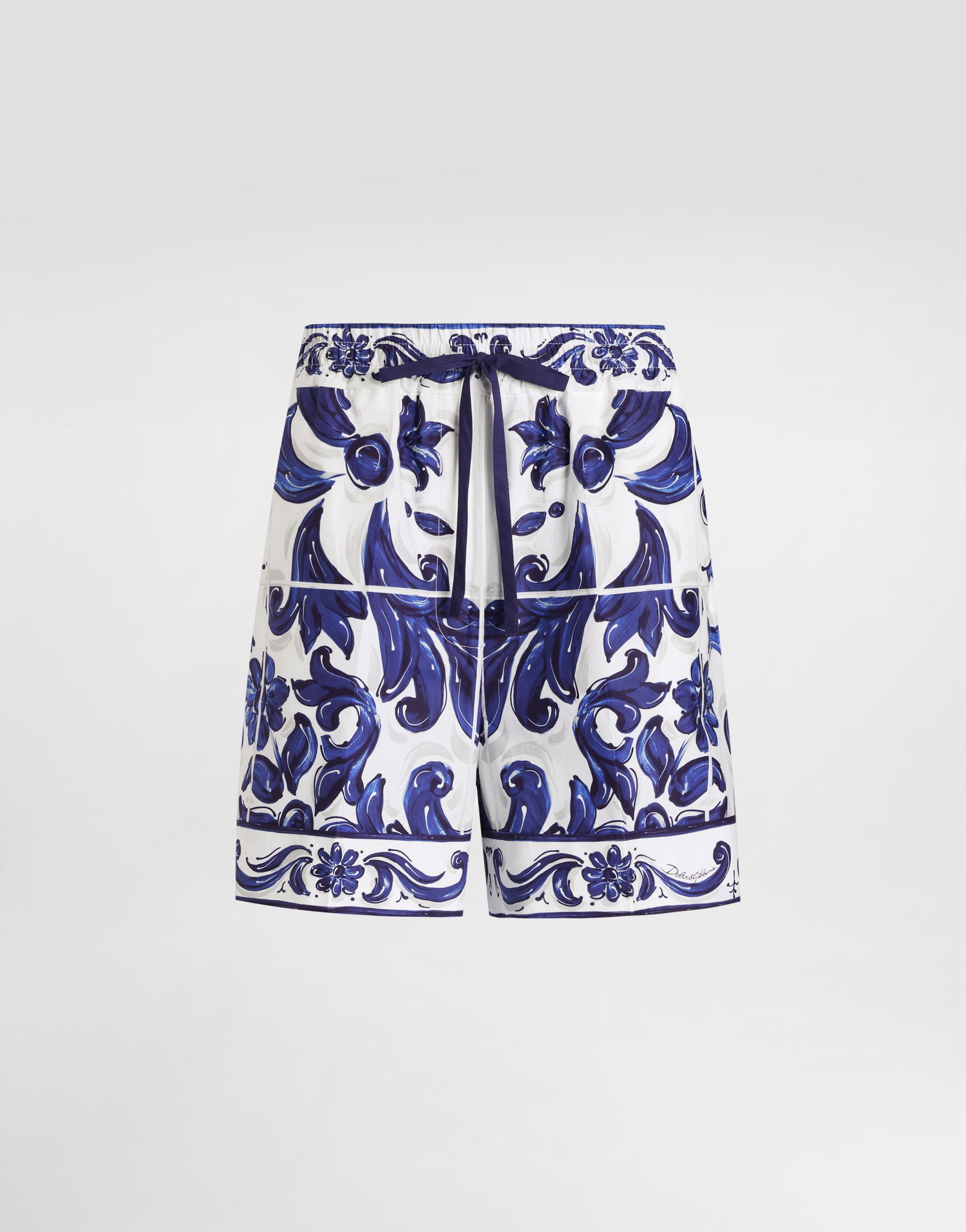 Shorts Dolce & Gabbana Dolce & Gabbana Majolica-Print Poplin Shorts Blå | I3J37WFI5JPHB5DQ, 0