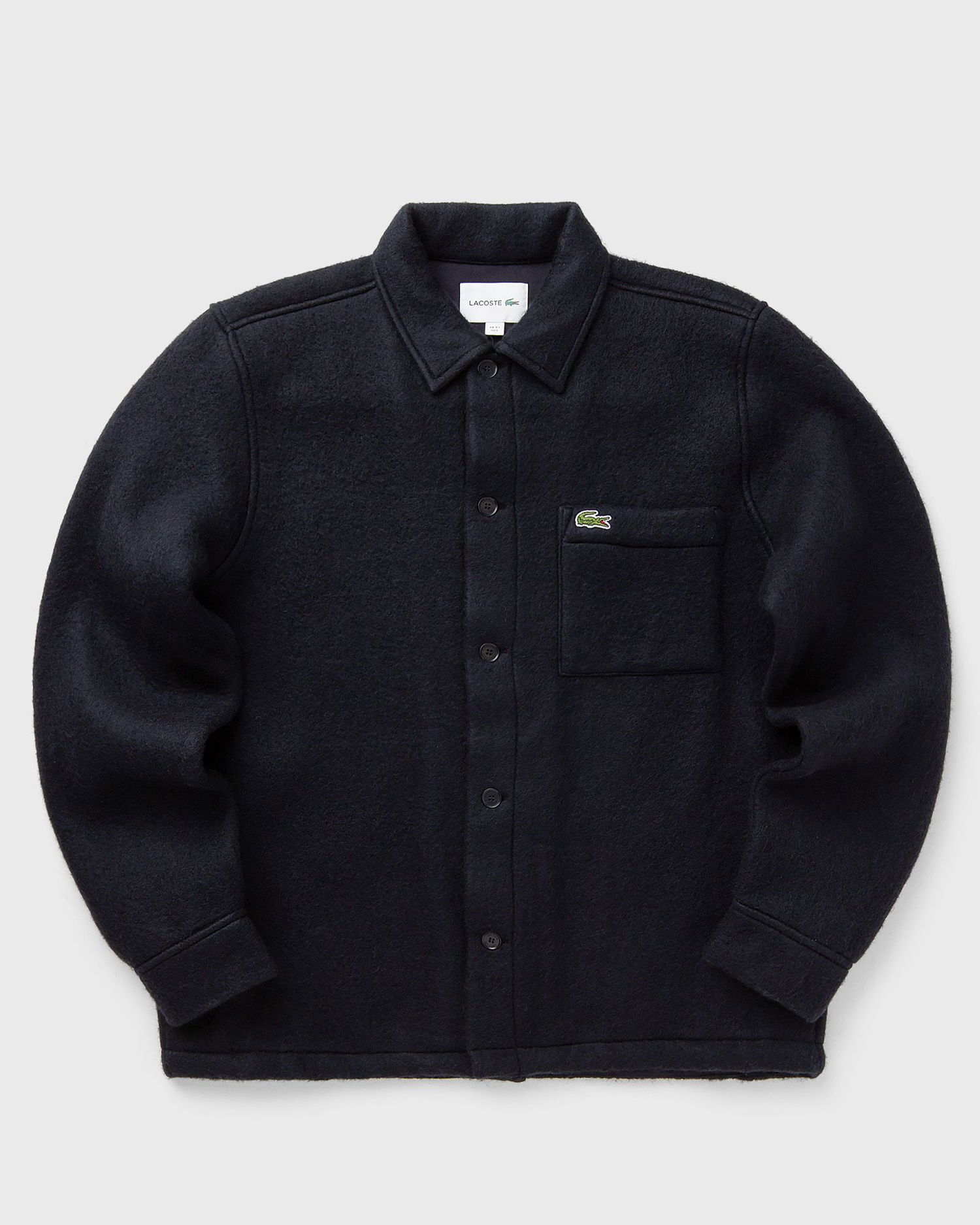 Jakke Lacoste Woven Collared Button-Front Chest Pocket Shirt Jacket Mørkeblå | CH8997-HDE, 0