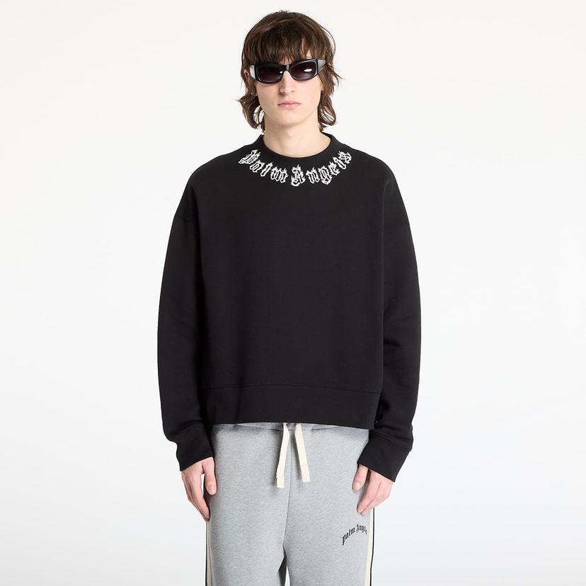 Sweater Palm Angels Palm Angels Neck Logo Crew Sweatshirt Sort | PMBA026S25FLE0021003
