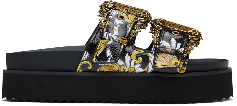 Sneakers og sko Versace Versace Jeans Couture Outline Barocco Arizona Sandals Sort | E78VA3SM1_EZS366