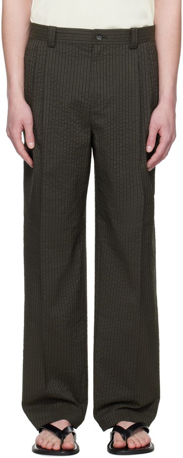 Bukser MAISON KITSUNÉ Maison Kitsuné Relaxed Pleated Trousers Grøn | OM01112WC5032, 0