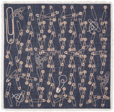 Tørklæde Vivienne Westwood Safety Pin Pocket Square Mørkeblå | 8103014X-W00Z0-, 0