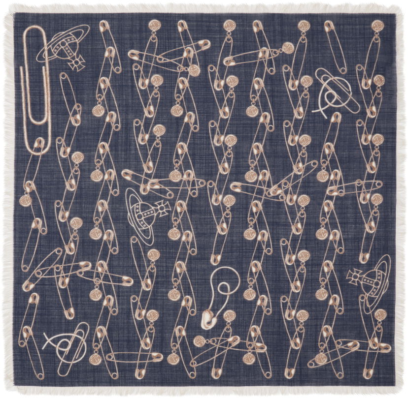 Tørklæde Vivienne Westwood Safety Pin Pocket Square Mørkeblå | 8103014X-W00Z0-