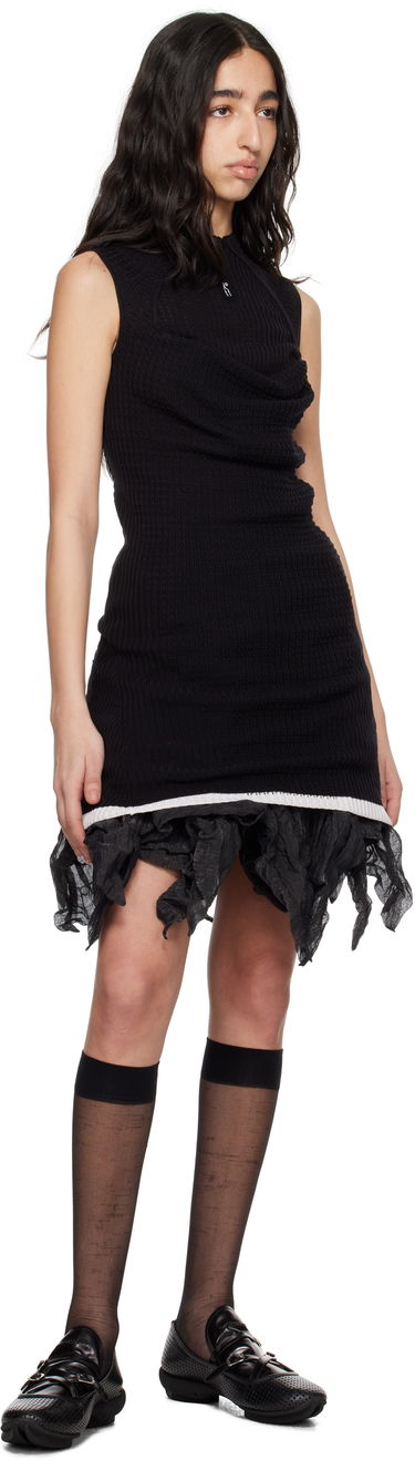 Kjole KIKO KOSTADINOV Kiko Kostadinov Vecto Knit Tunic Minidress Sort | KKWSS25KN03-95, 4