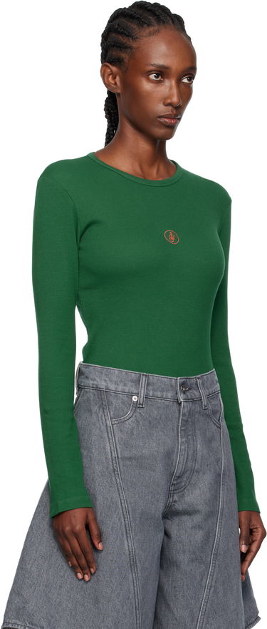 T-shirt JW Anderson Anchor Embroidery Long-sleeve Ribbed Underpinning T-shirt Hvid | JO0276-PG1846, 4