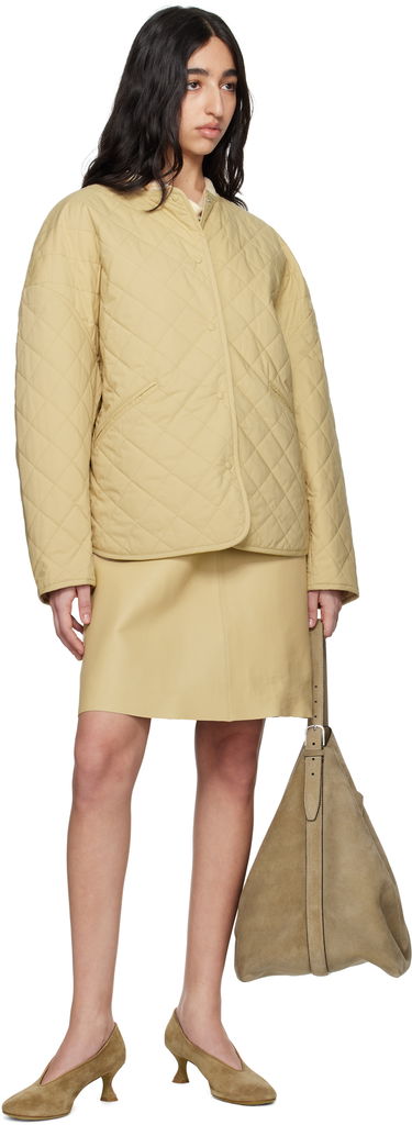Puffer jakke TOTEME TOTEME Quilted Snap Button Jacket Beige | 242-WRO1116-FB0157, 3