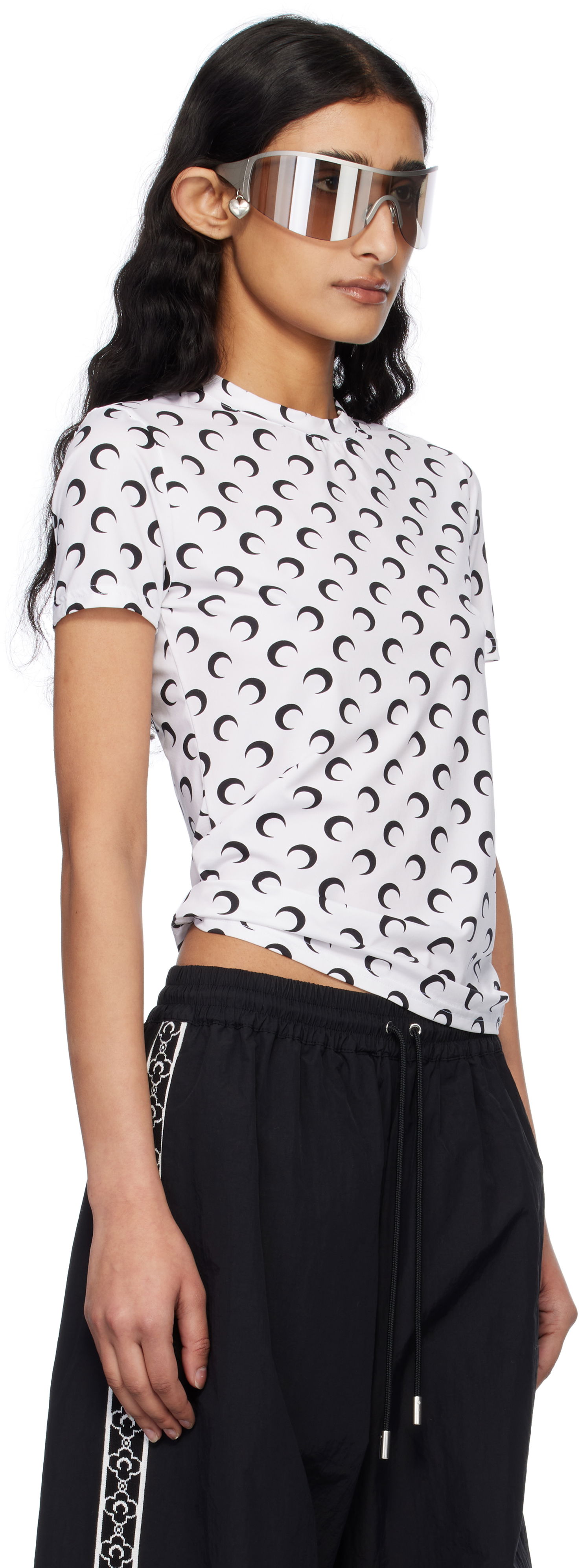 T-shirt Marine Serre Short Sleeves T-Shirt with Moon Print Rød | UTS001A CJER0001, 1