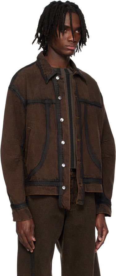 Jakke Eckhaus Latta Eckhaus Latta EL Redux Denim Jacket Brun | 1224-EL-PS25-O - OUTLINE, 1