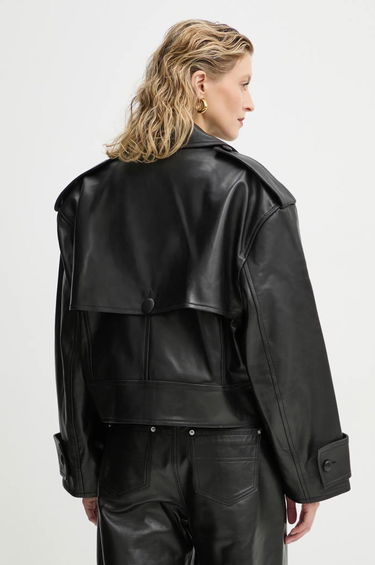 Trenchcoat STAND STUDIO Stand Studio Bloom Cropped Leather Jacket Sort | 66387.7010, 2