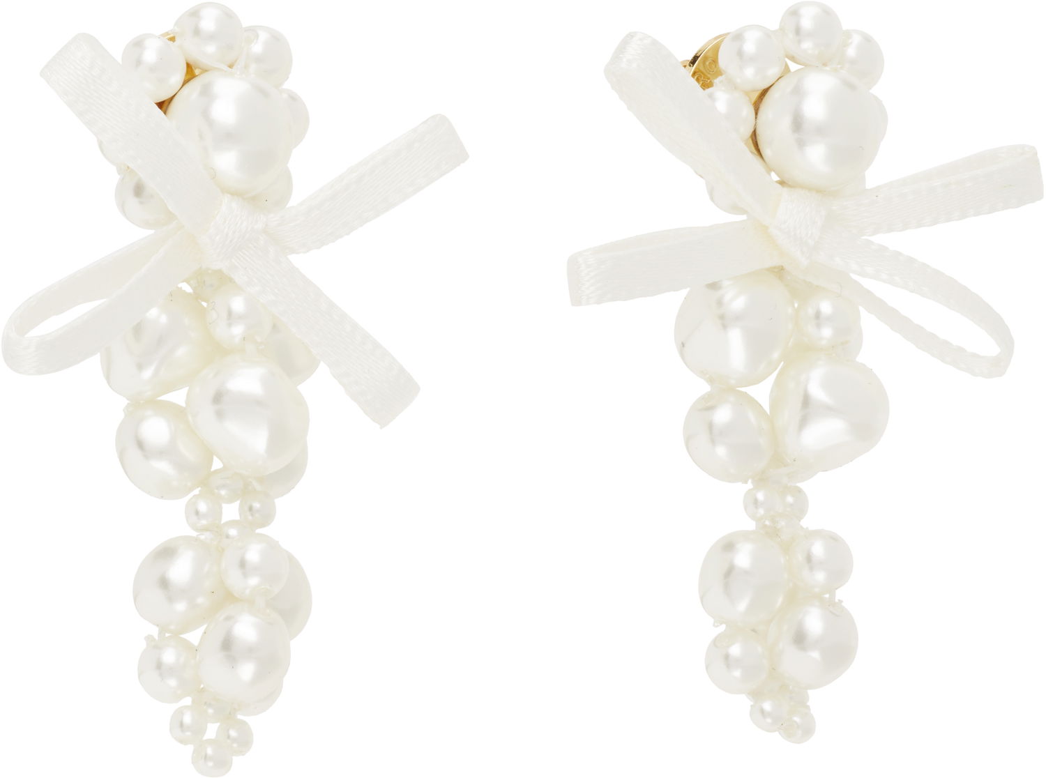 Øreringe Simone Rocha Simone Rocha Petite Bow Cluster Earrings Hvid | ERG545 0904, 1