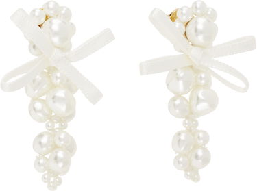 Øreringe Simone Rocha Simone Rocha Petite Bow Cluster Earrings Hvid | ERG545 0904, 1