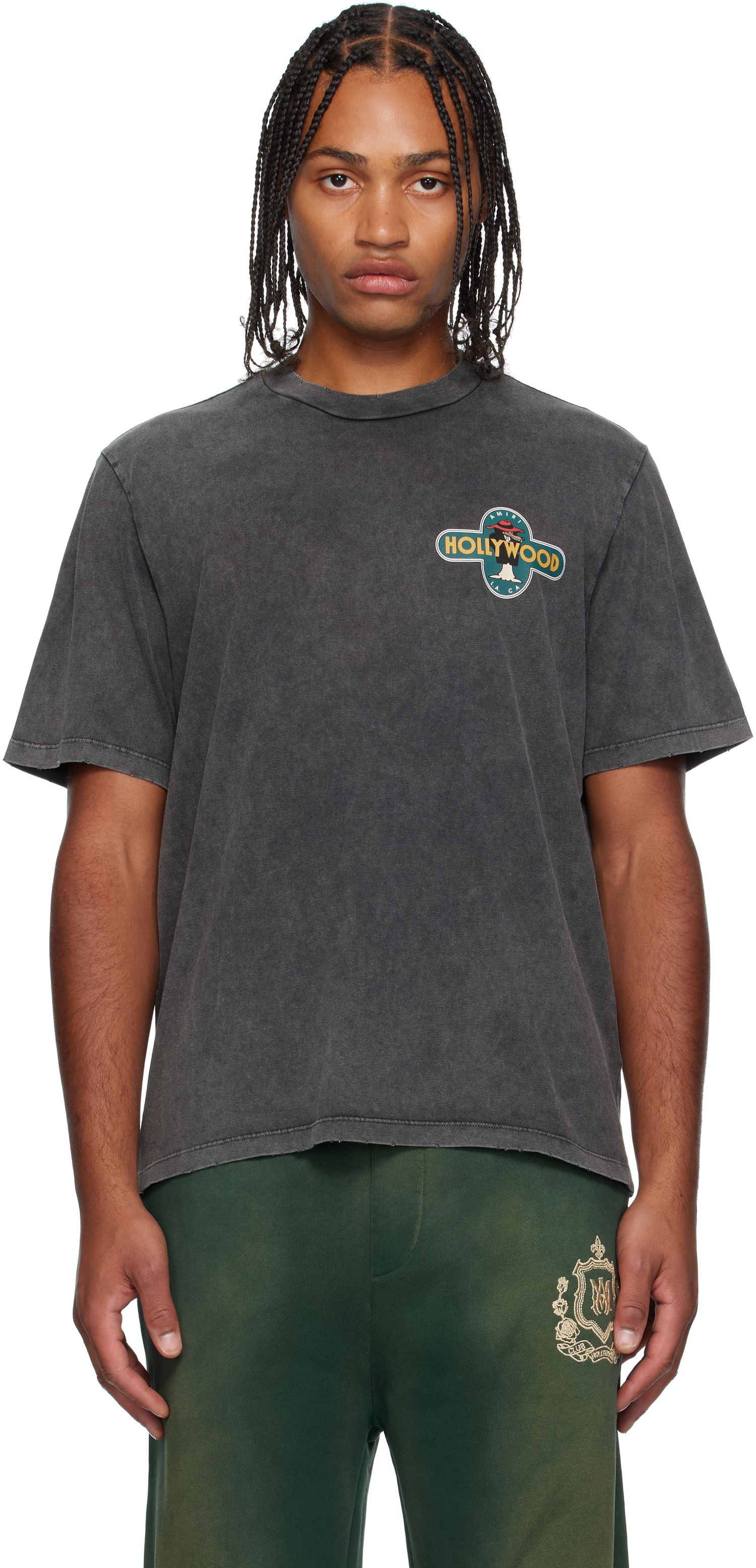 T-shirt AMIRI AMIRI 'Hollywood' Wolf Graphic T-Shirt Sort | AMJYTE1266, 0