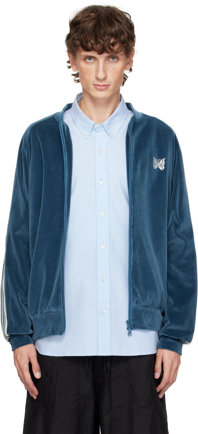 Bomberjakke Needles Track Jacket Blå | PU278