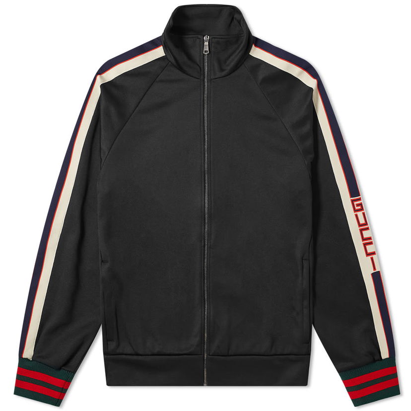 Sweatshirt Gucci Taped Logo Track Jacket Sort | 474634-X5T39-1008