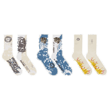Sokker Cactus Jack by Travis Scott Fragment x 3 Pack Socks Flerfarvet | CJFR AS15 MULT, 0