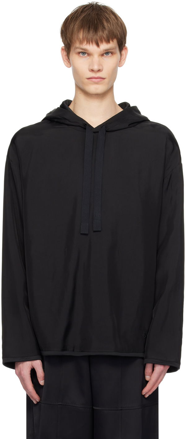 Sweatshirt Jil Sander Drawstring Hoodie Sort | J22GU0119_JTN323