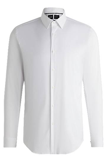 Skjorte BOSS Extra-Slim Fit Easy-Iron Cotton-Blend Poplin Shirt Hvid | 50480085, 0