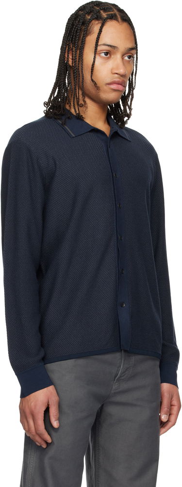 Sweater rag & bone Rag & Bone Harvey Knit Polo Shirt Mørkeblå | MBS24H040BC40, 1