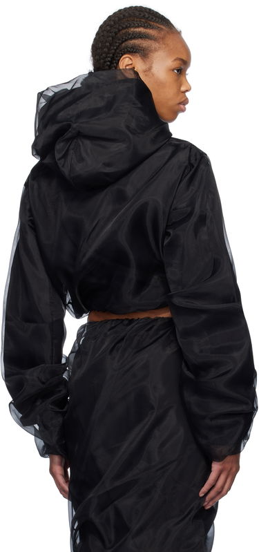 Sweatshirt We11done We11done Layered Cropped Hoodie Sort | WD-BL0-25-117-W-BK, 2