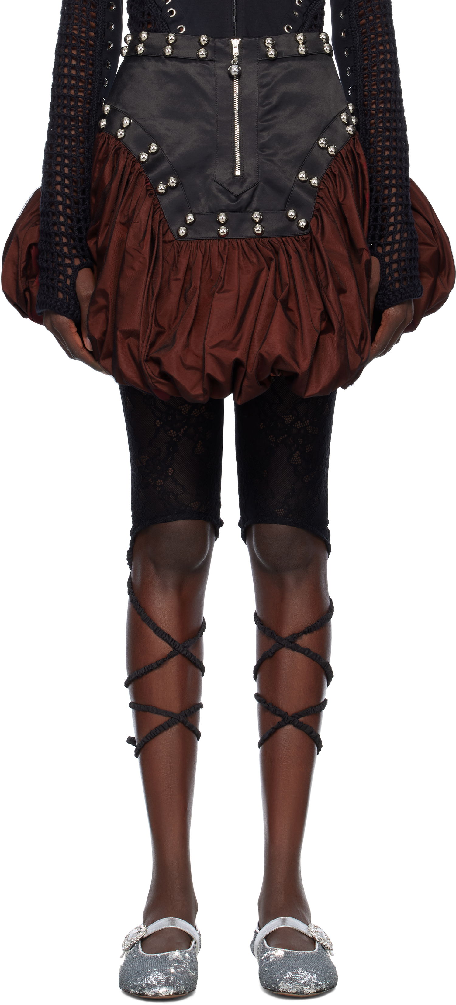 Nederdel Chopova Lowena Chopova Lowena Backtuck Miniskirt Brun | 3251, 0