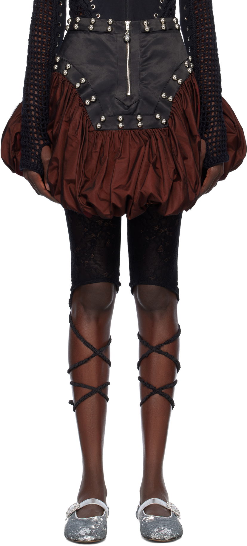Nederdel Chopova Lowena Chopova Lowena Backtuck Miniskirt Brun | 3251
