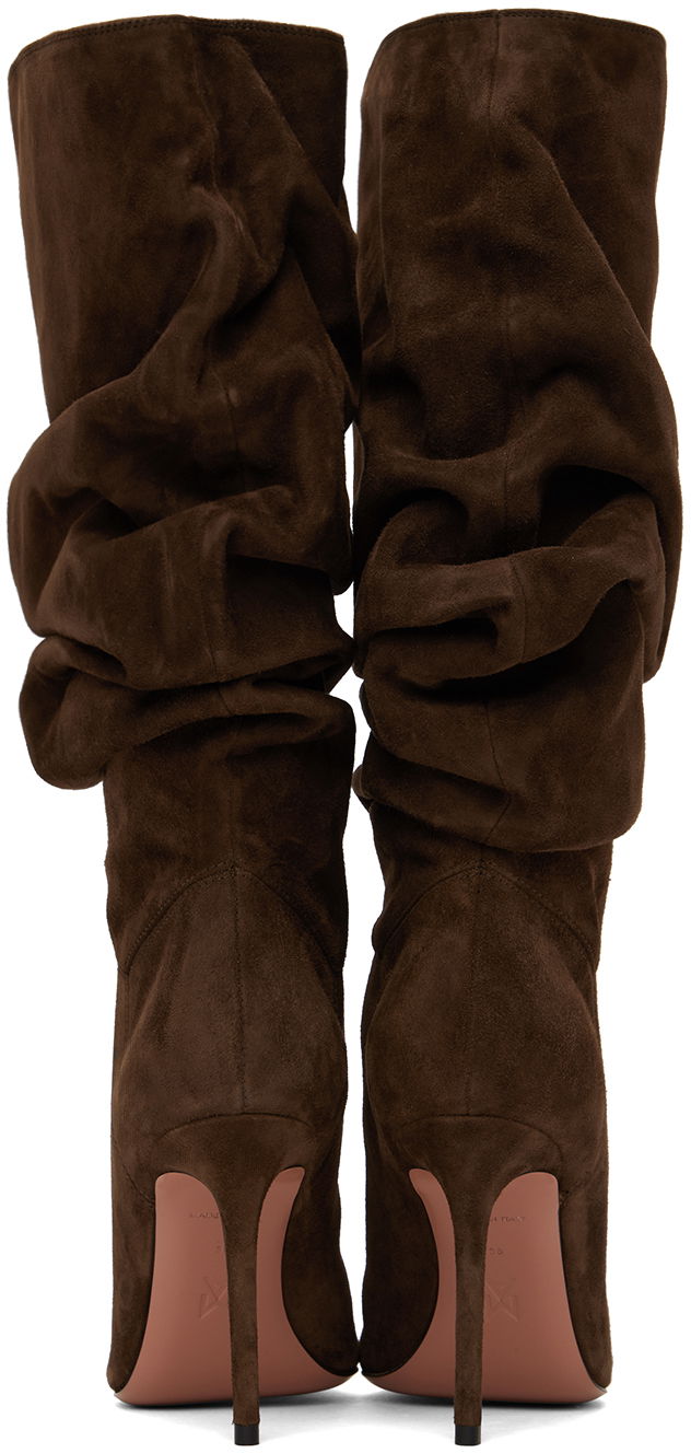 Tøj Amina Muaddi Amina Muaddi Jahleel Suede Slouch Boots Brun | JAHLEEL BOOTIE ST SUEDE, 1