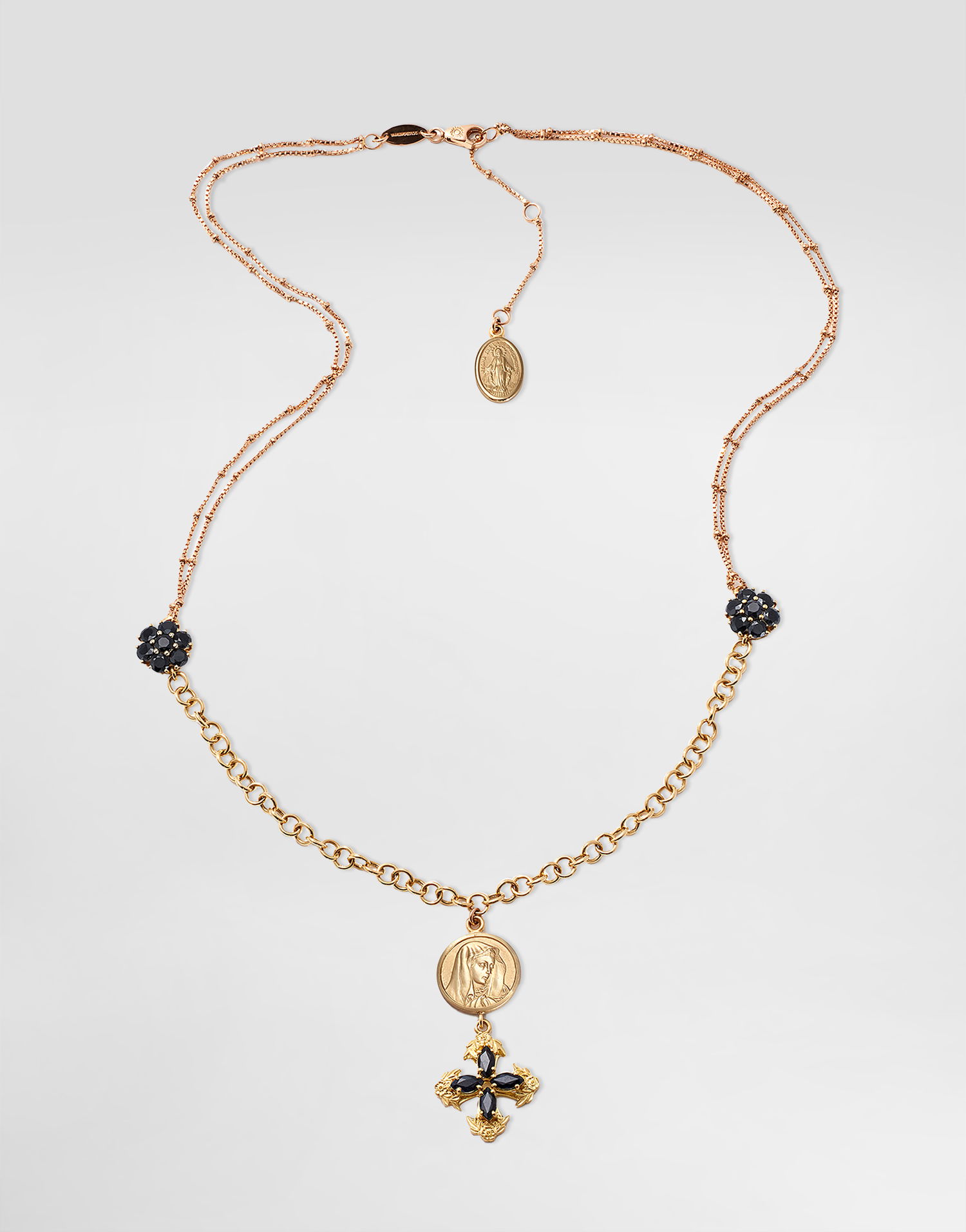 Halskæde Dolce & Gabbana Dolce & Gabbana Sicily 18K Gold & Black Sapphire Necklace Metalisk | WNDS1GWSLE18B995, 0