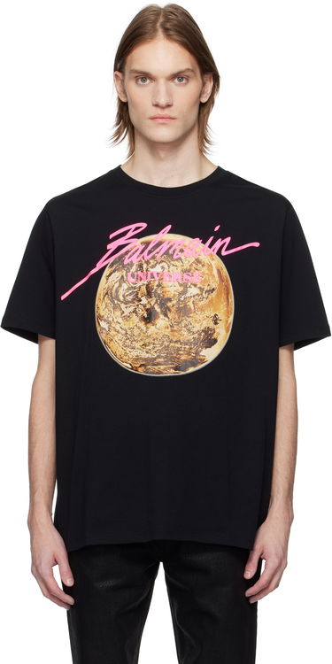 T-shirt Balmain Balmain 'Universe' Logo & Planet Graphic T-Shirt Sort | EH0EG010GE78, 0
