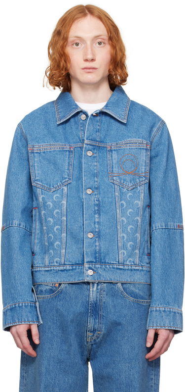 Jakke Marine Serre Marine Serre Moon Laser Denim Trucker Jacket Blå | MJA063A CDEN0002, 0