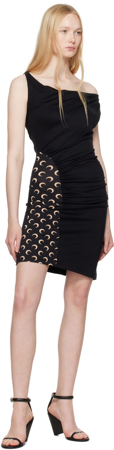 Kjole Marine Serre Marine Serre Draped Jersey Minidress Sort | WDR349A CJER0077, 3