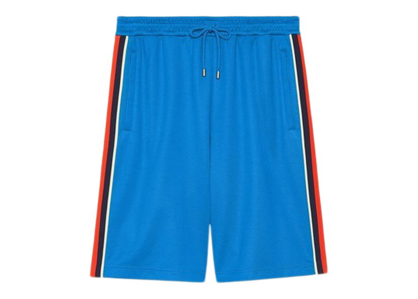 Shorts Gucci Technical Jersey Shorts Blue Blå | 699599XJEES4658