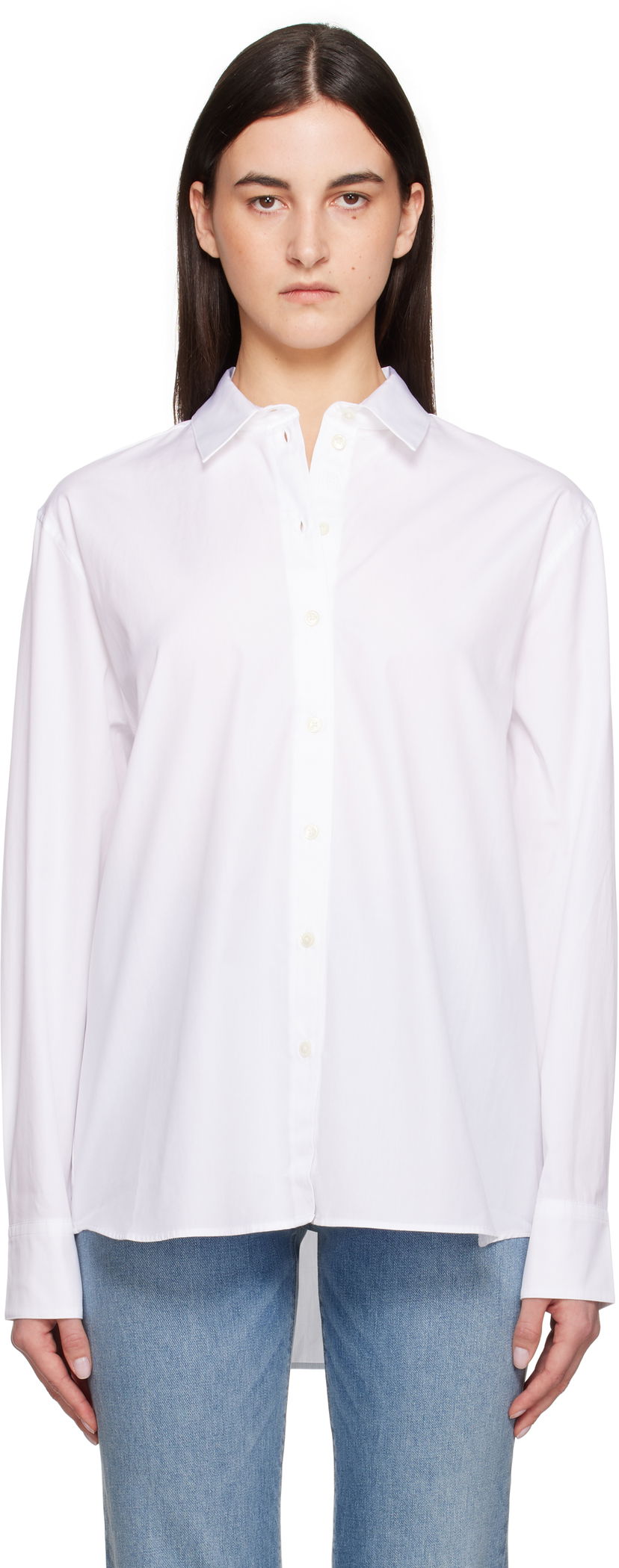 Skjorte Anine Bing Anine Bing Essie Button-Down Shirt Hvid | A-07-11028-WTI26