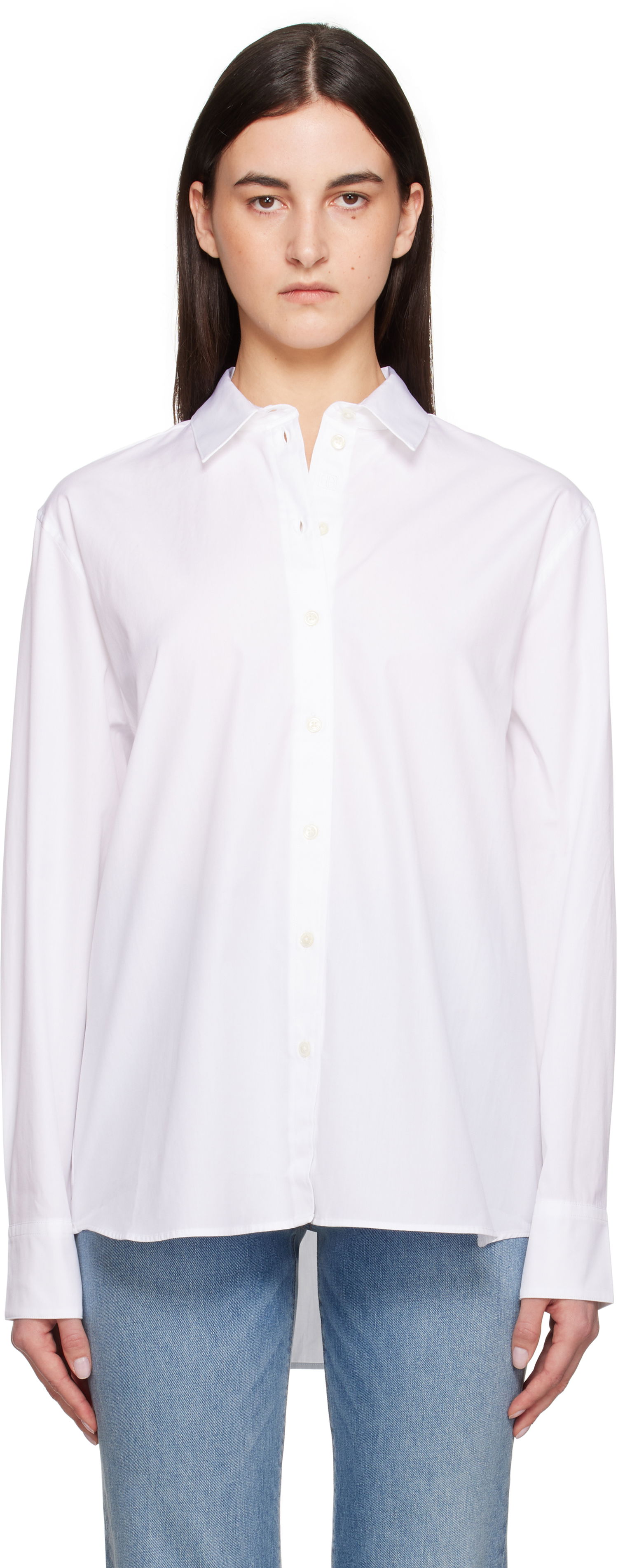 Skjorte Anine Bing Anine Bing Essie Button-Down Shirt Hvid | A-07-11028-WTI26, 0