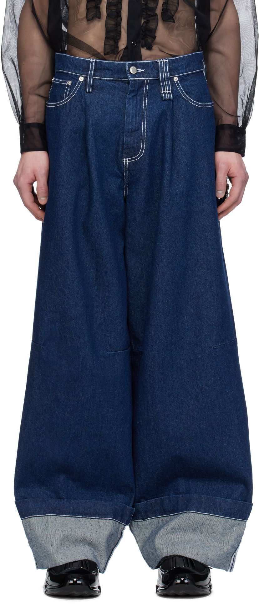 Jeans Simone Rocha Simone Rocha Embellished Puddle Jeans Blå | 4131B 1231