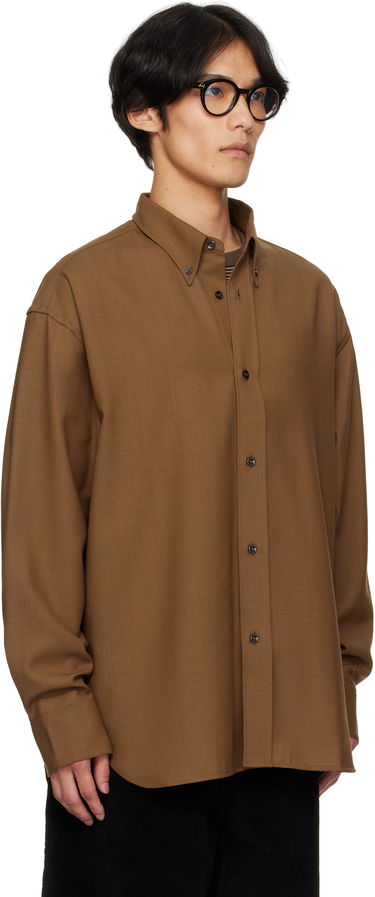 Skjorte Studio Nicholson Studio Nicholson Jude Button-Down Shirt Brun | JUDE SNM - 884, 1